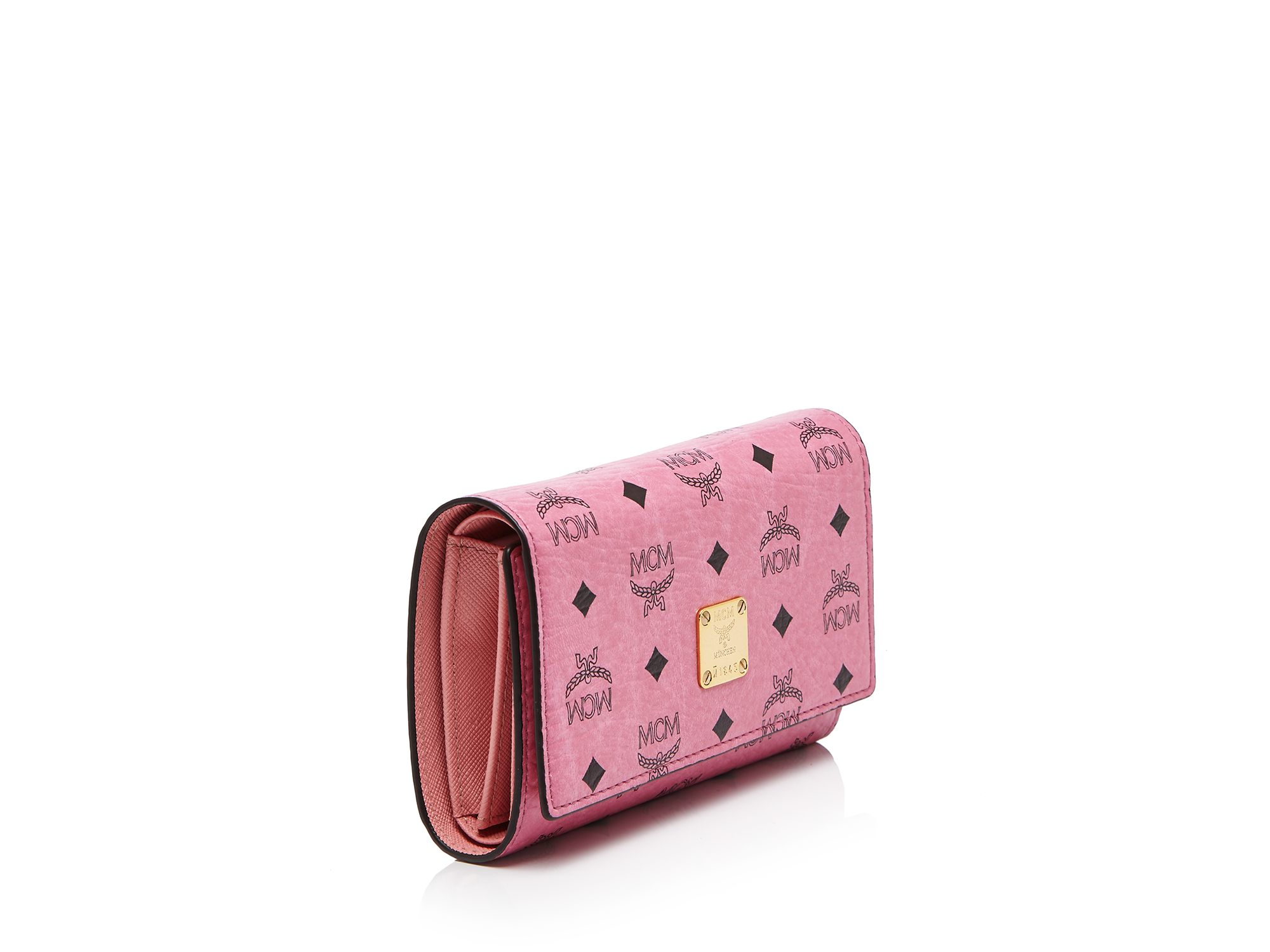 Lyst - Mcm Color Visetos Trifold Medium Wallet in Pink