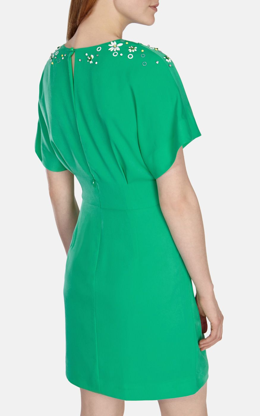Karen millen Hand Embellished Kimono Sleeve Dress in Green Lyst