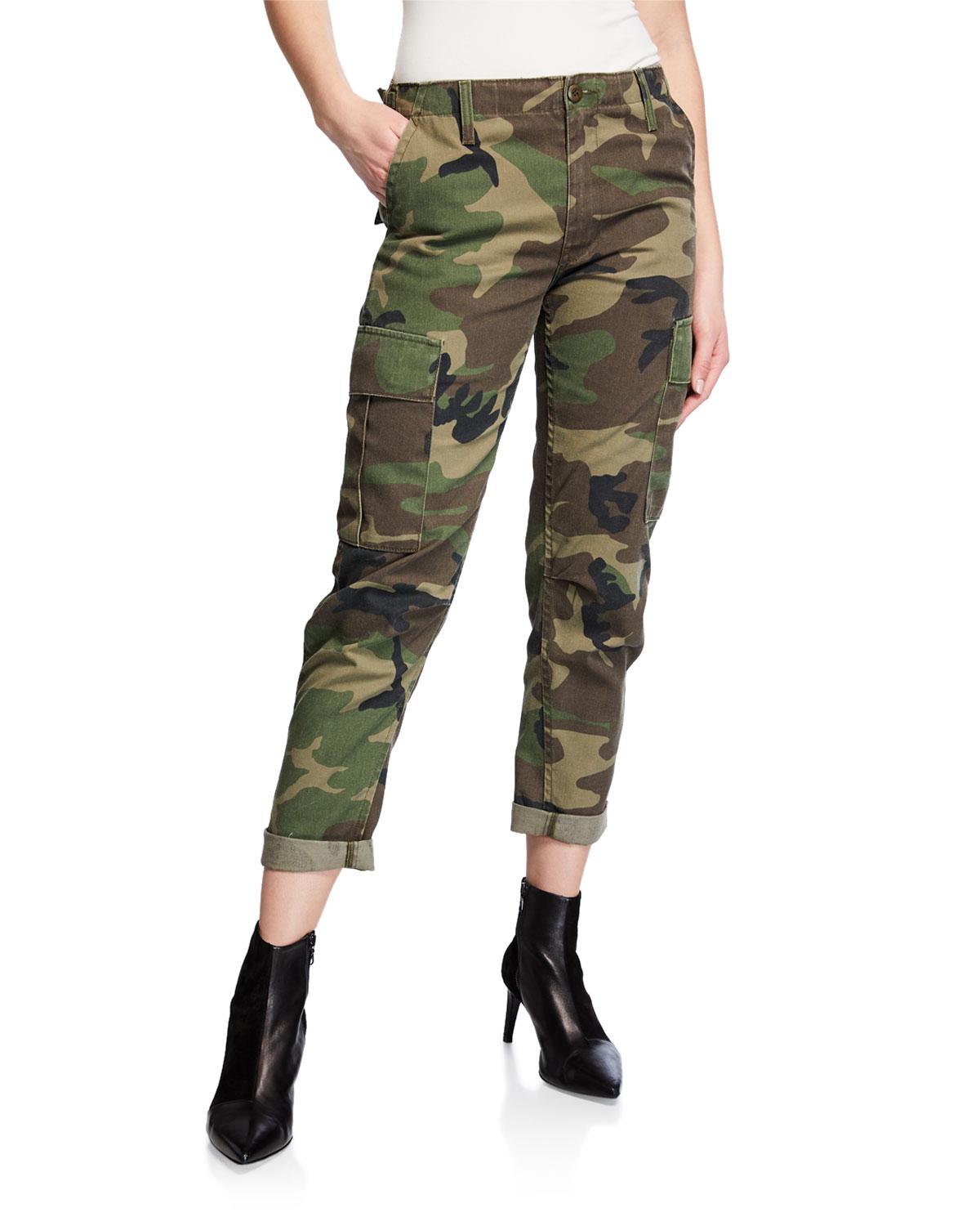 RE/DONE Camo-print Straight-leg Cargo Pants in Green - Lyst