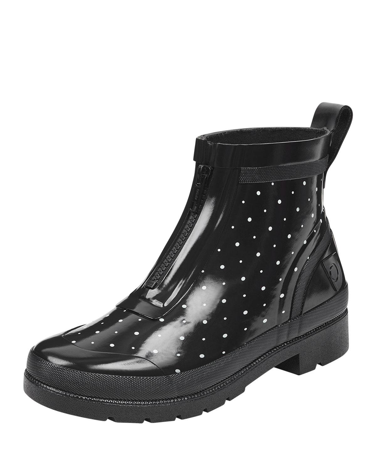 Lyst - Tretorn Lina Zip Dotted Rubber Rain Boots in Black