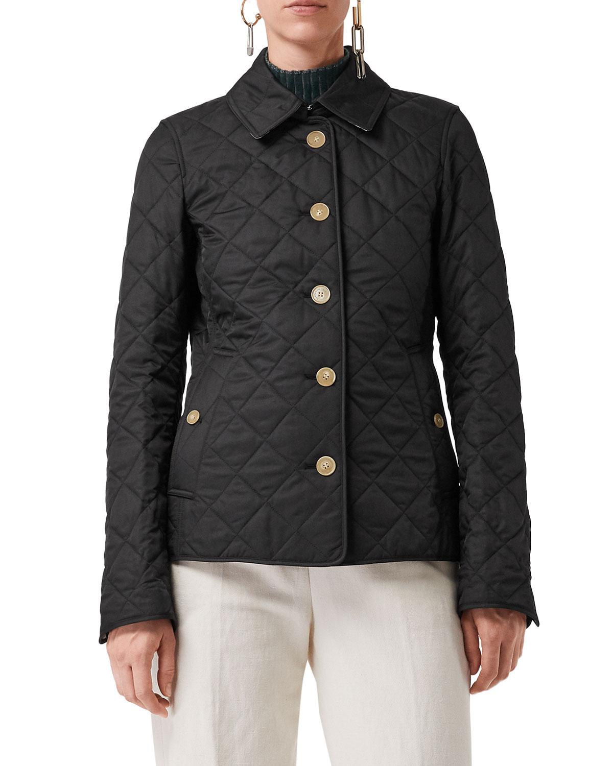 Lyst - Burberry Check-print Quilted Jacket in Black - Save 7. ...