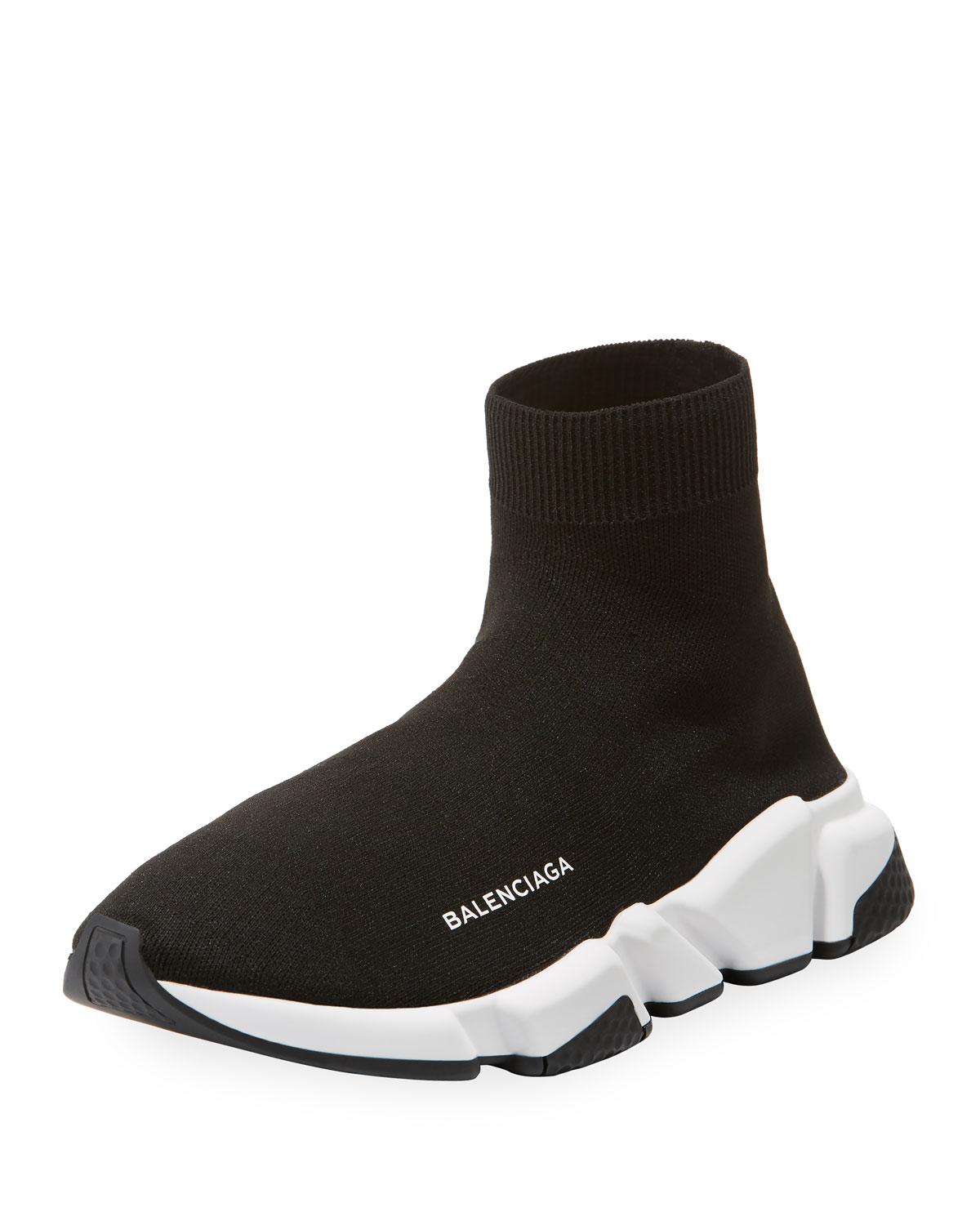 Lyst - Balenciaga Men's Speed Signature Mesh Sock Sneakers in Black for ...