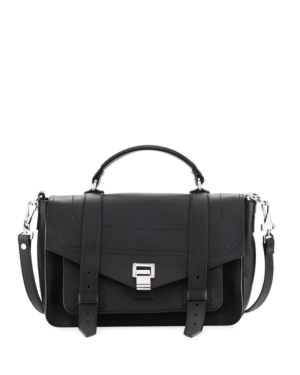 Lyst - Proenza Schouler Ps1 Medium Leather Satchel Bag in Black - Save 19%