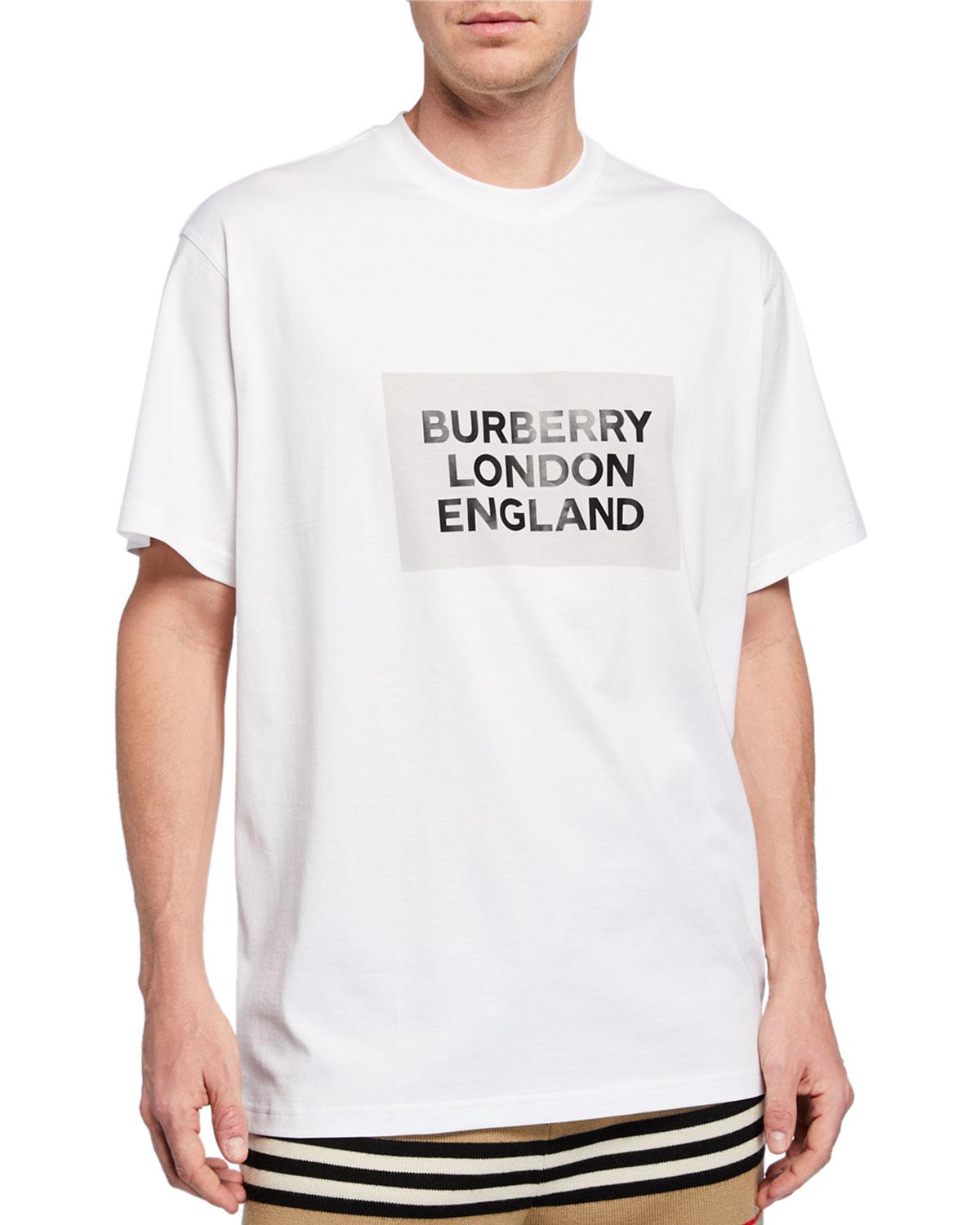 Burberry Men's Oversize London England Logo T-shirt in White for Men - Lyst
