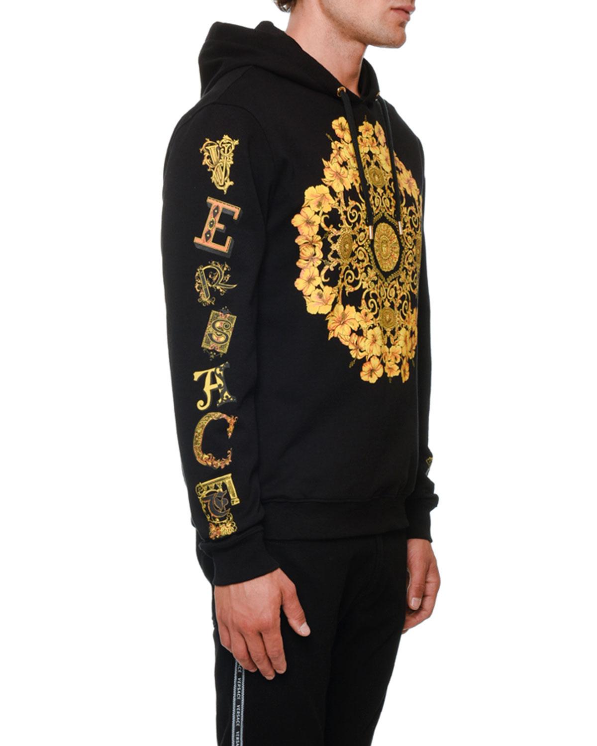 Versace Men's Classical Graphic Pullover Hoodie in Black for Men - Lyst