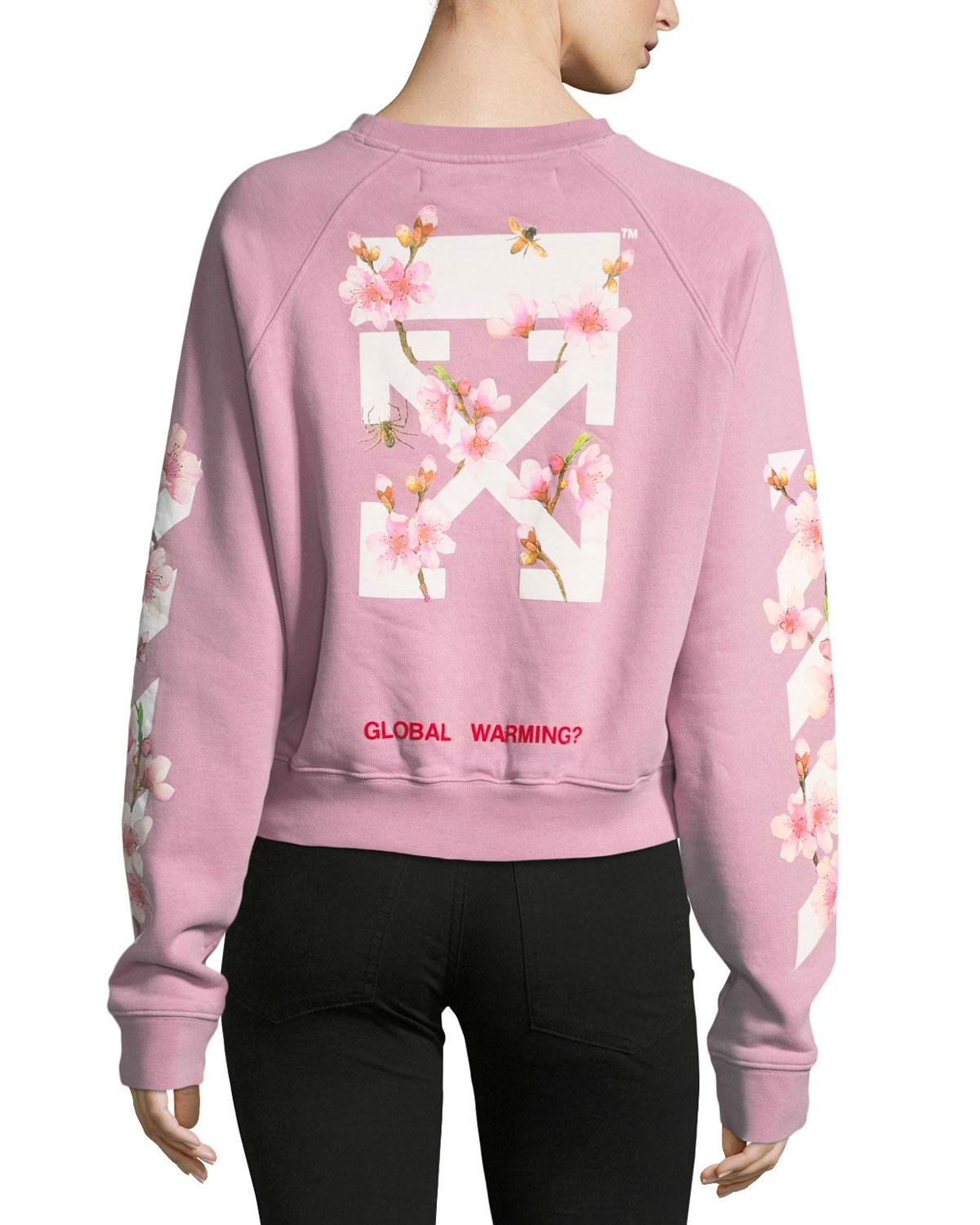 peach blossom off white hoodie