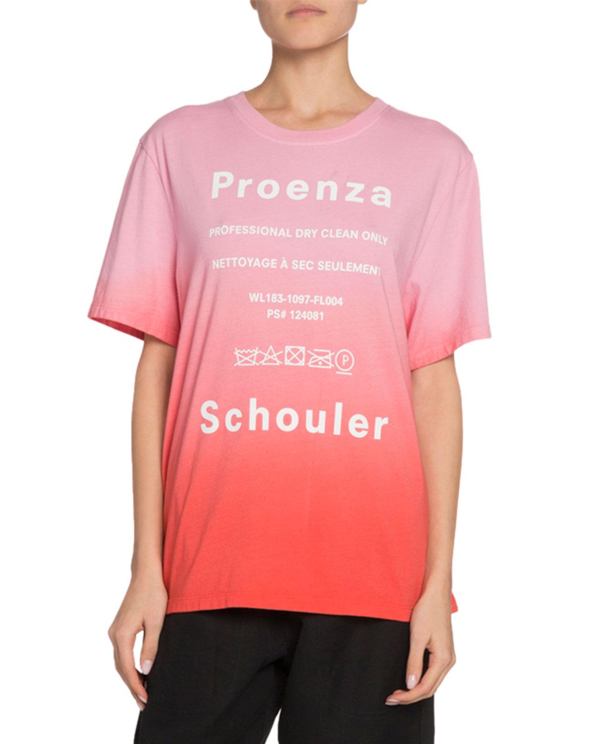 Proenza Schouler Printed Cotton T-shirt in Pink - Lyst