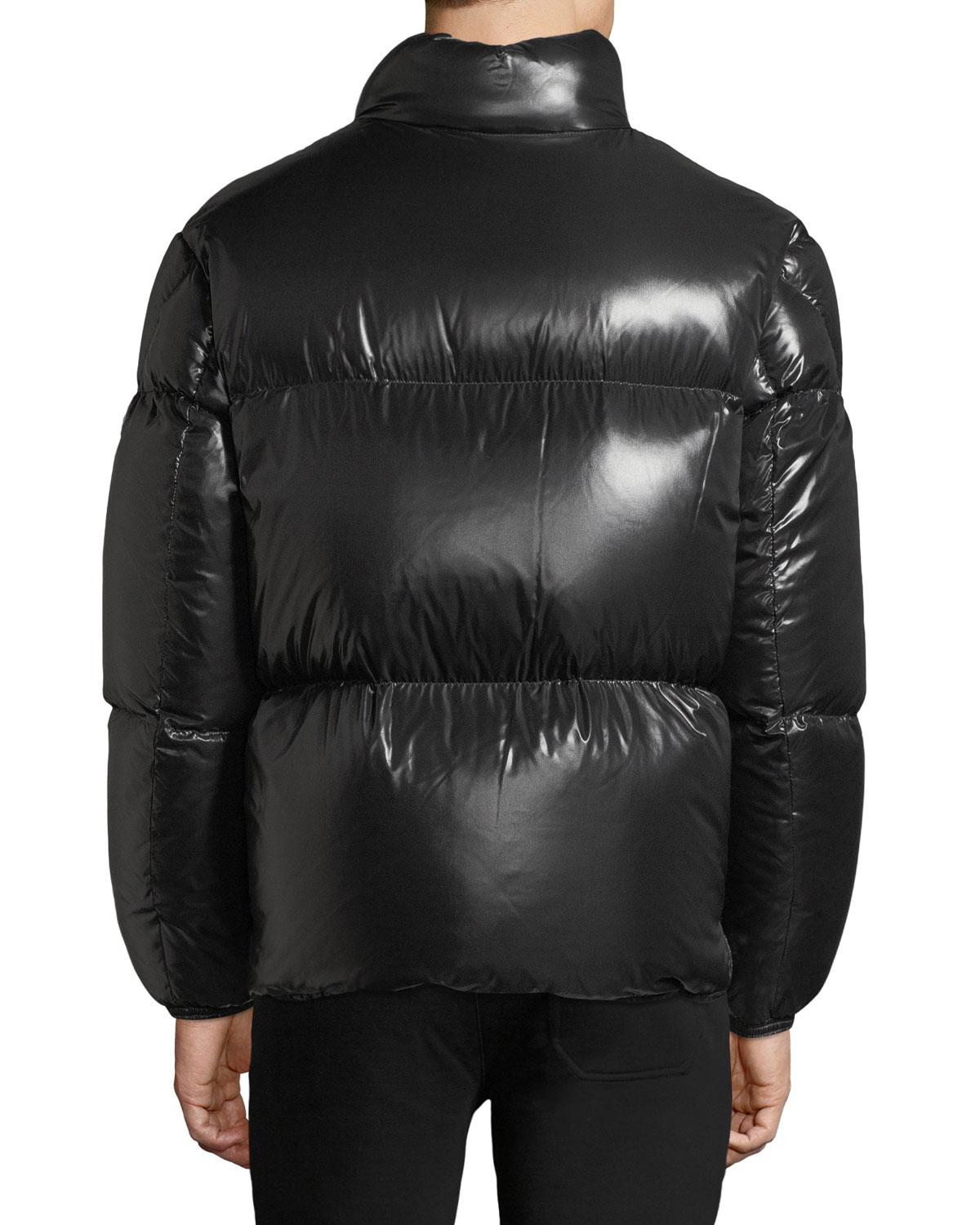 Lyst - Moncler Aynard Shiny Puffer Jacket W/ Matte Center in Black for Men