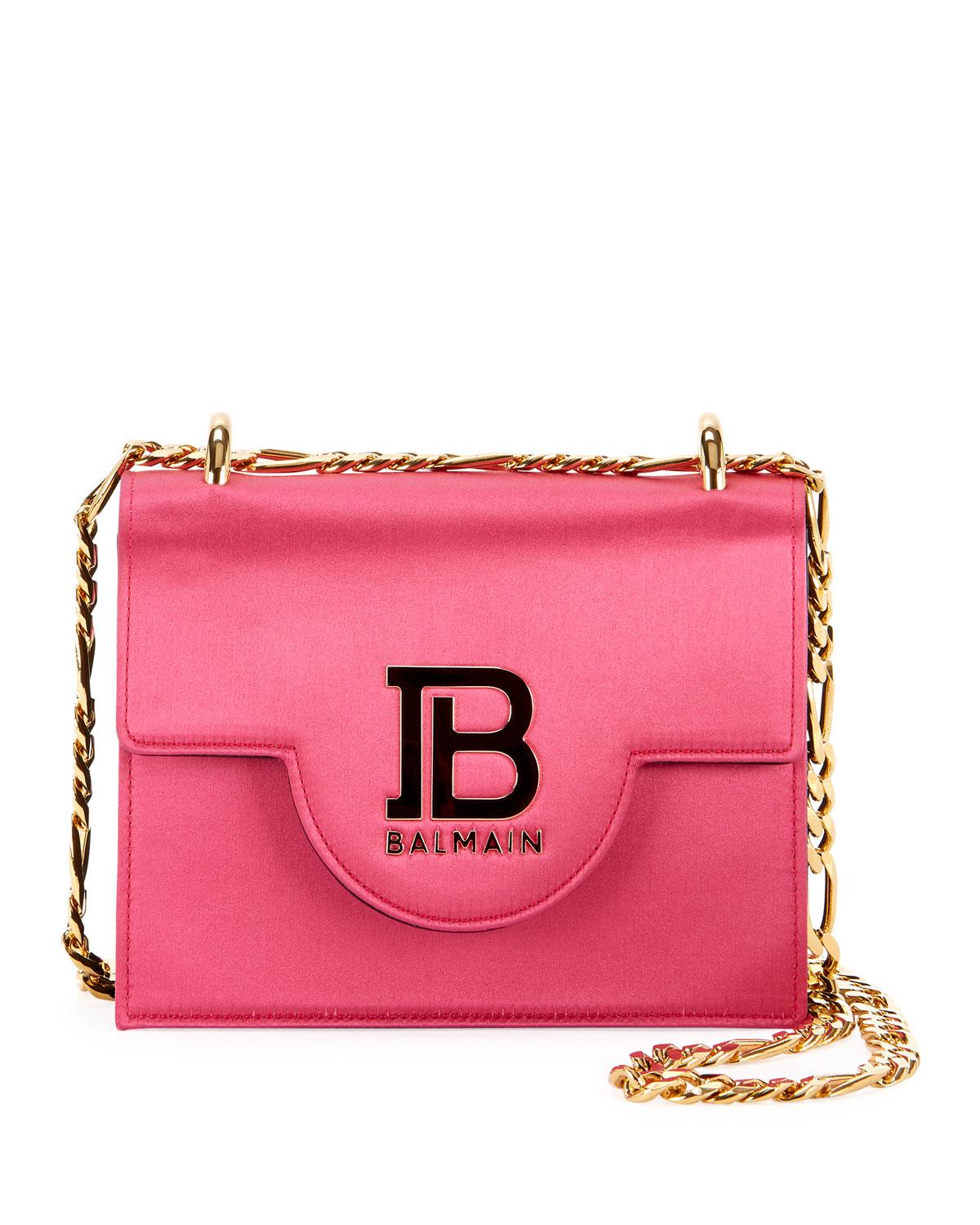 Balmain Satin Flap Shoulder Box Bag in Pink Lyst