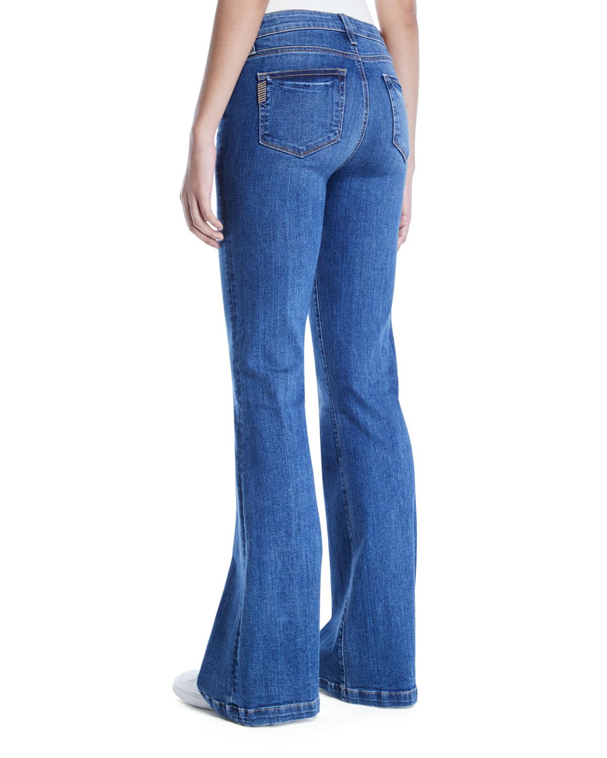 Lyst - Paige Genevieve Flare-leg Jeans With Button Fly in Blue