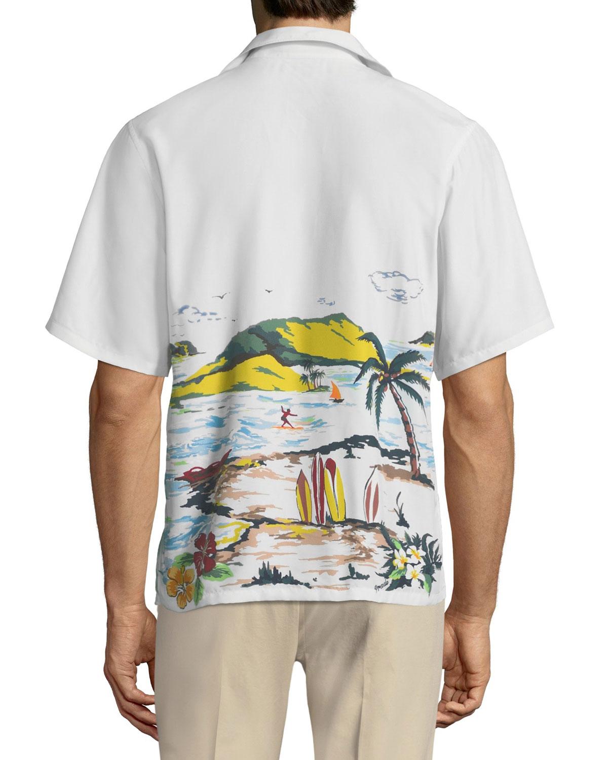 Prada Paradise Graphic Bowling Shirt for Men Lyst