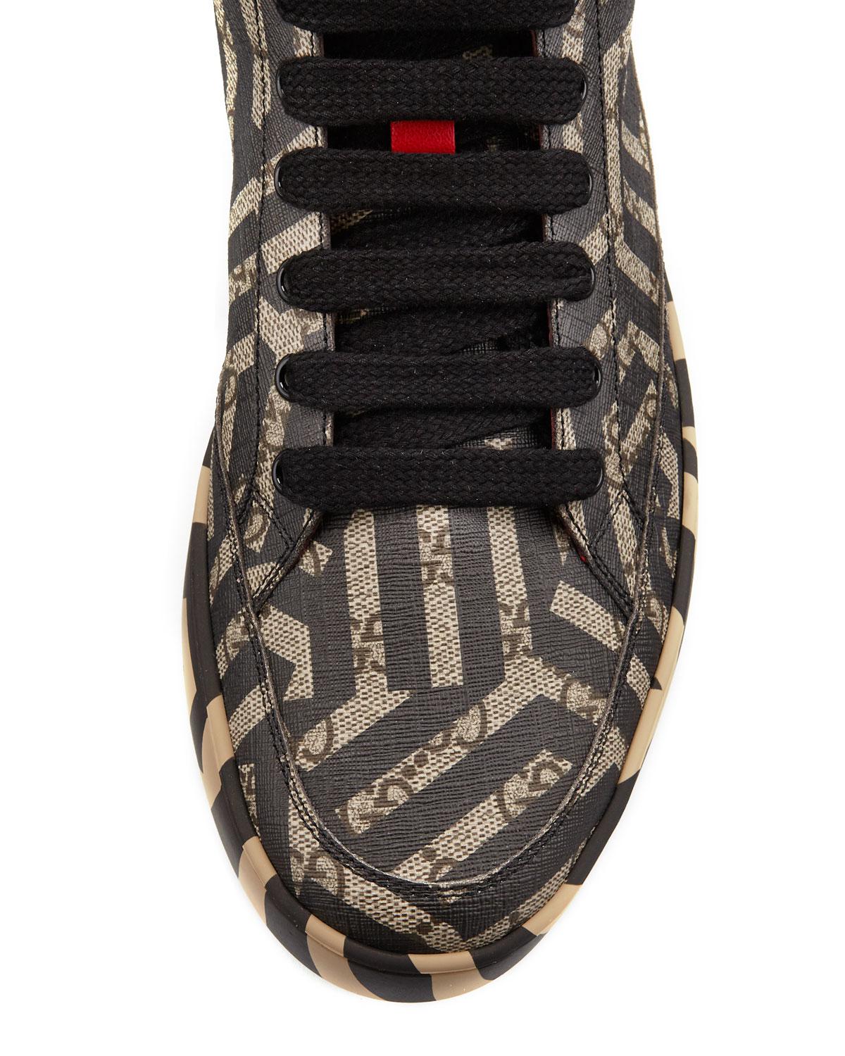 Lyst Gucci Gg Caleido Canvas Hightop Sneaker in Brown