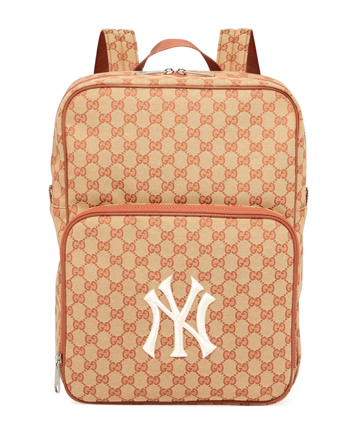 Lyst Gucci Men's GG Supreme Backpack With Ny Yankees Mlb Applique in