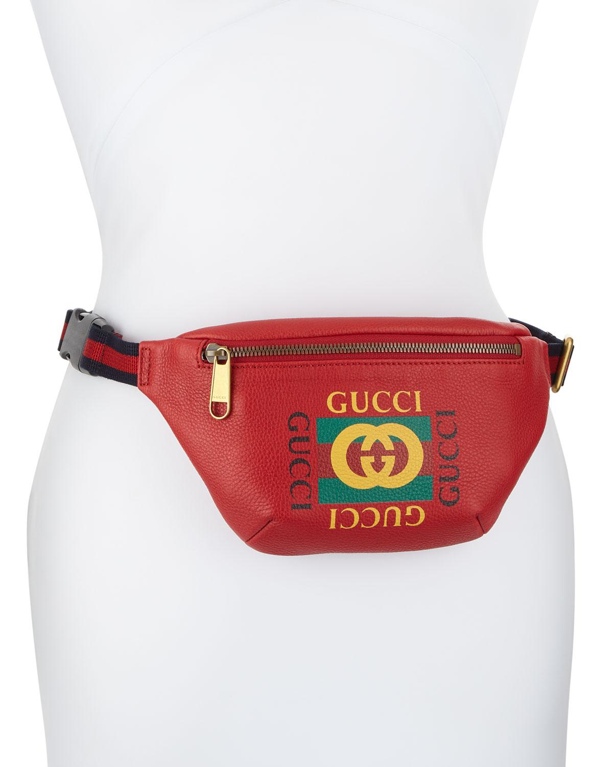 Lyst - Gucci Men&#39;s Small Retro Leather Fanny Pack Belt Bag in Red