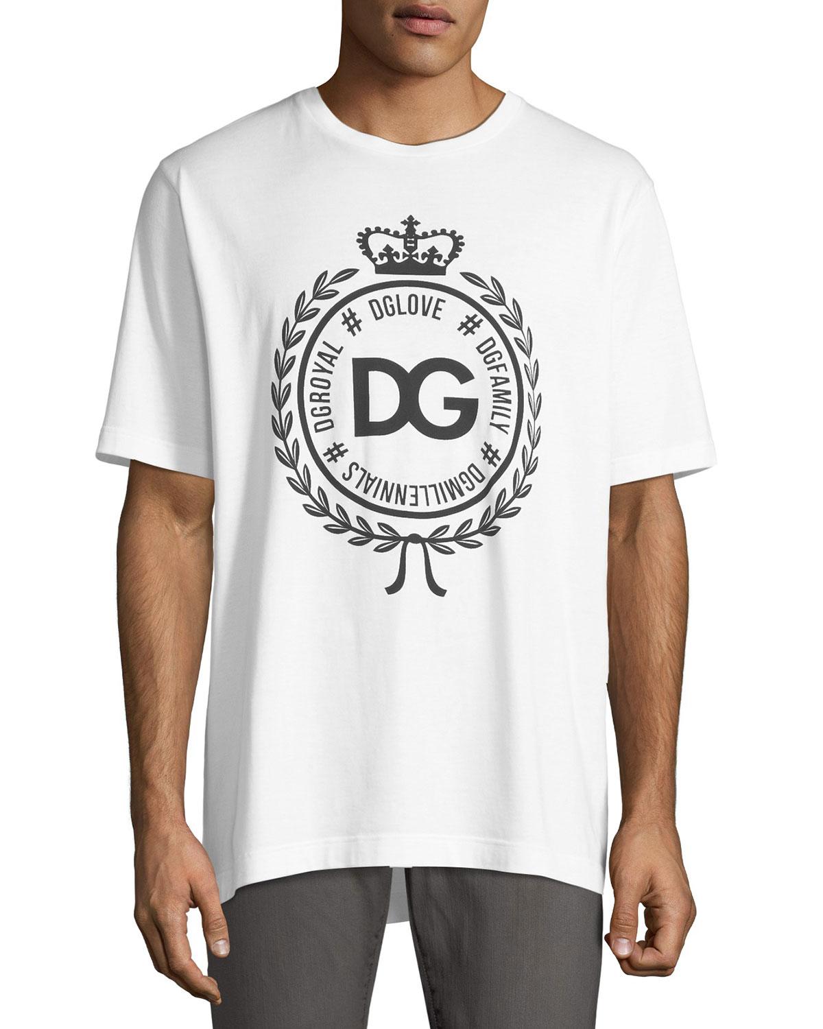 Dolce & Gabbana Men's Crown Logo Crewneck T-shirt in White for Men - Lyst