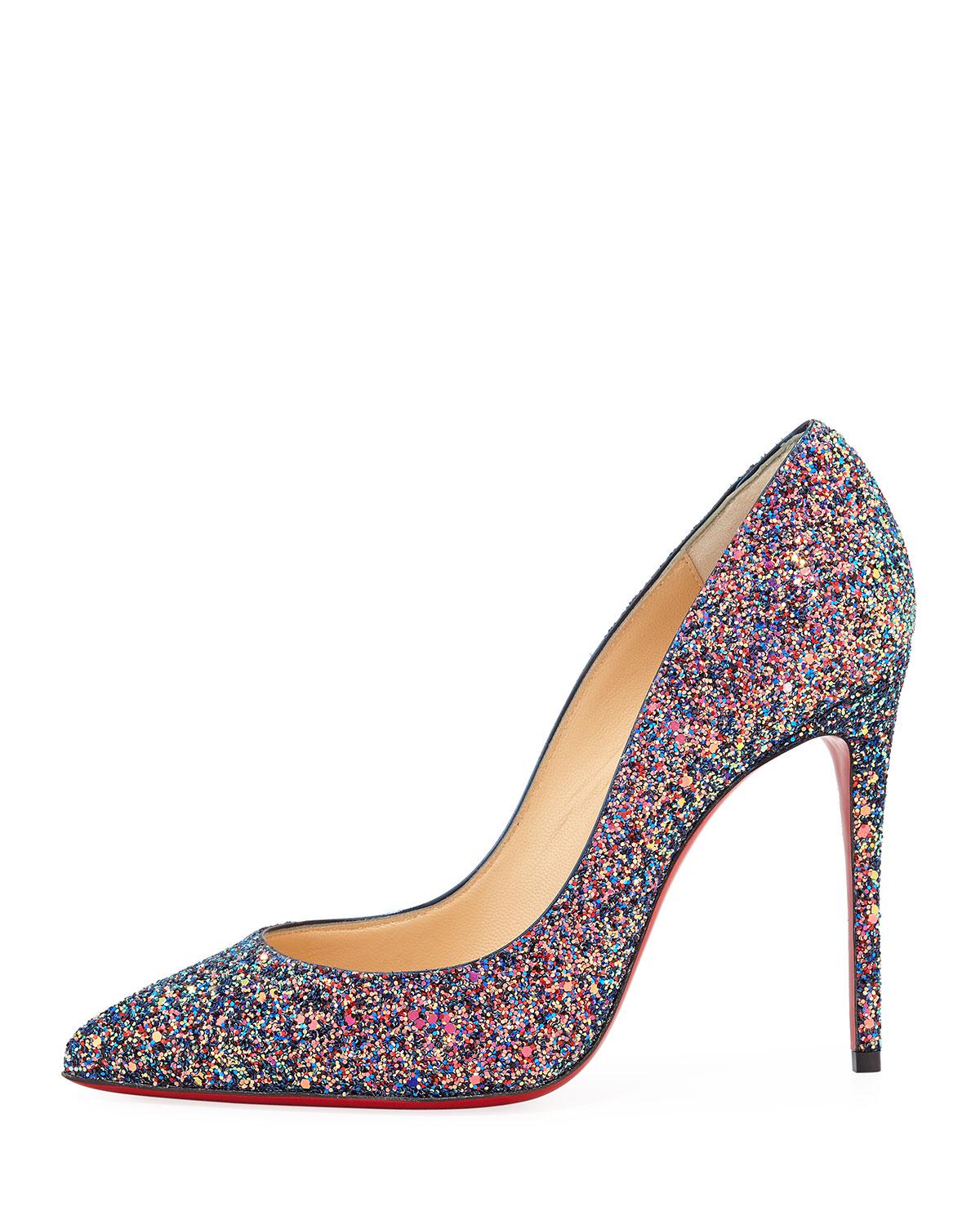 christian louboutin pigalle glitter red sole pump blue christian louboutin pigalle glitter red sole pump blue