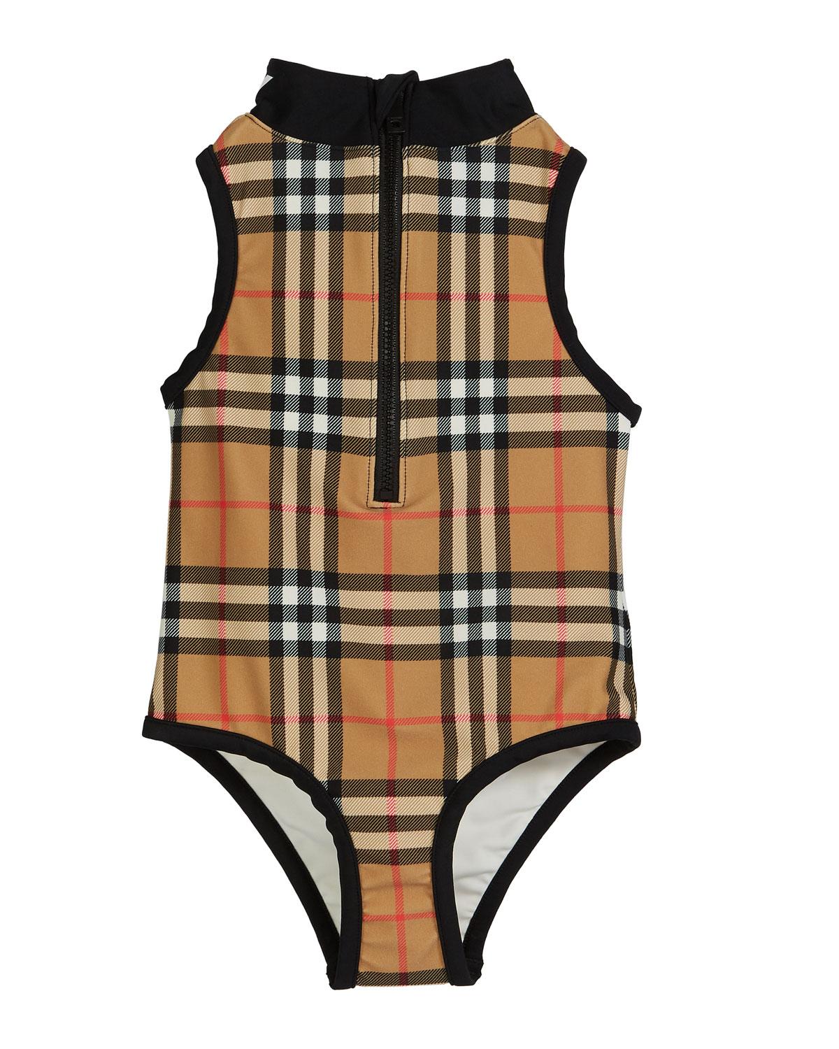Burberry Siera Check Onepiece Swimsuit in Brown Lyst