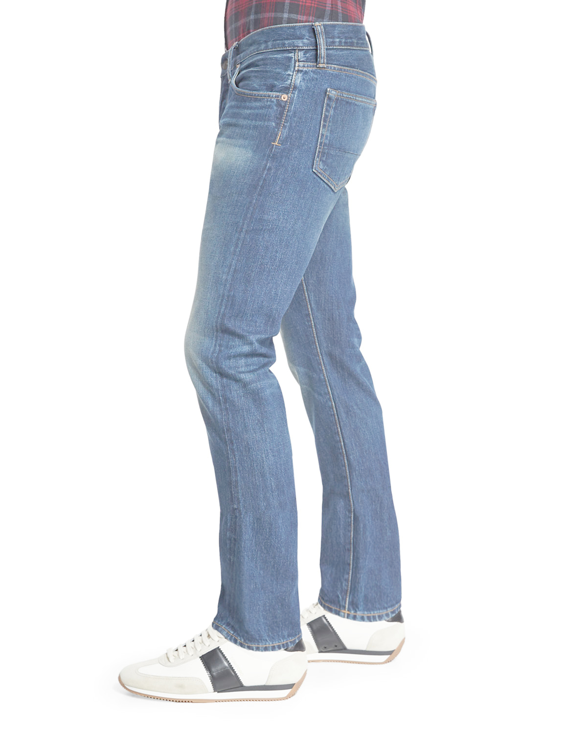 Lyst - Tom ford Straight-fit Vintage-wash Selvedge Denim Jeans in Blue ...
