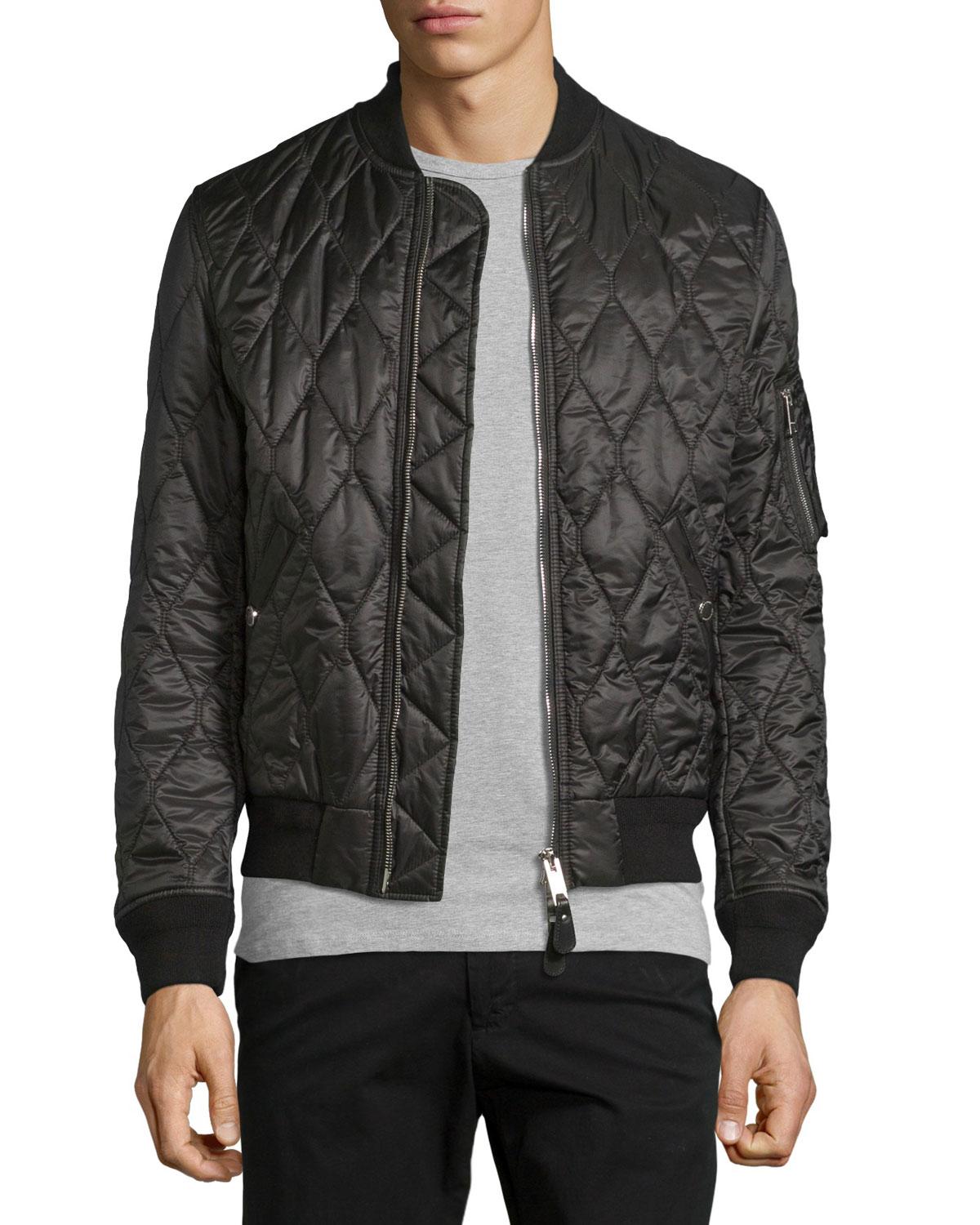 Lyst - Burberry Grandy Lightweight Quilted Bomber Jacket in Black for Men