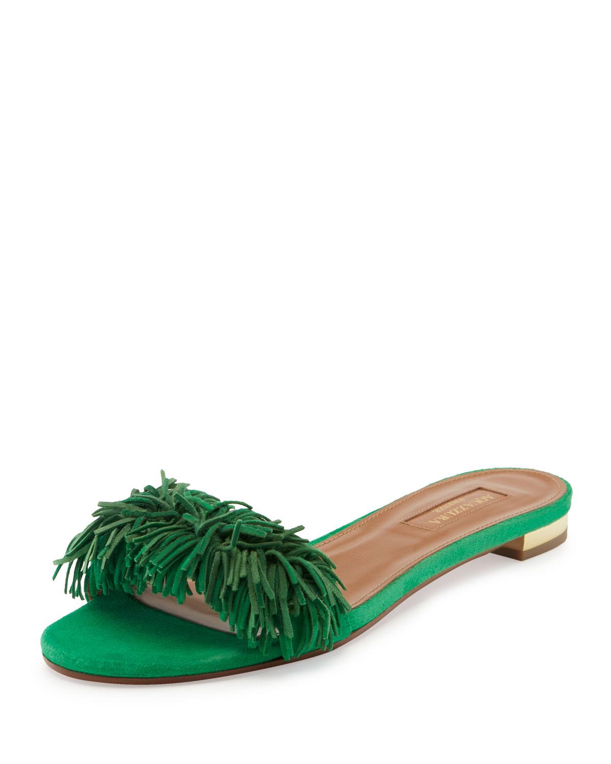 suede slide sandals