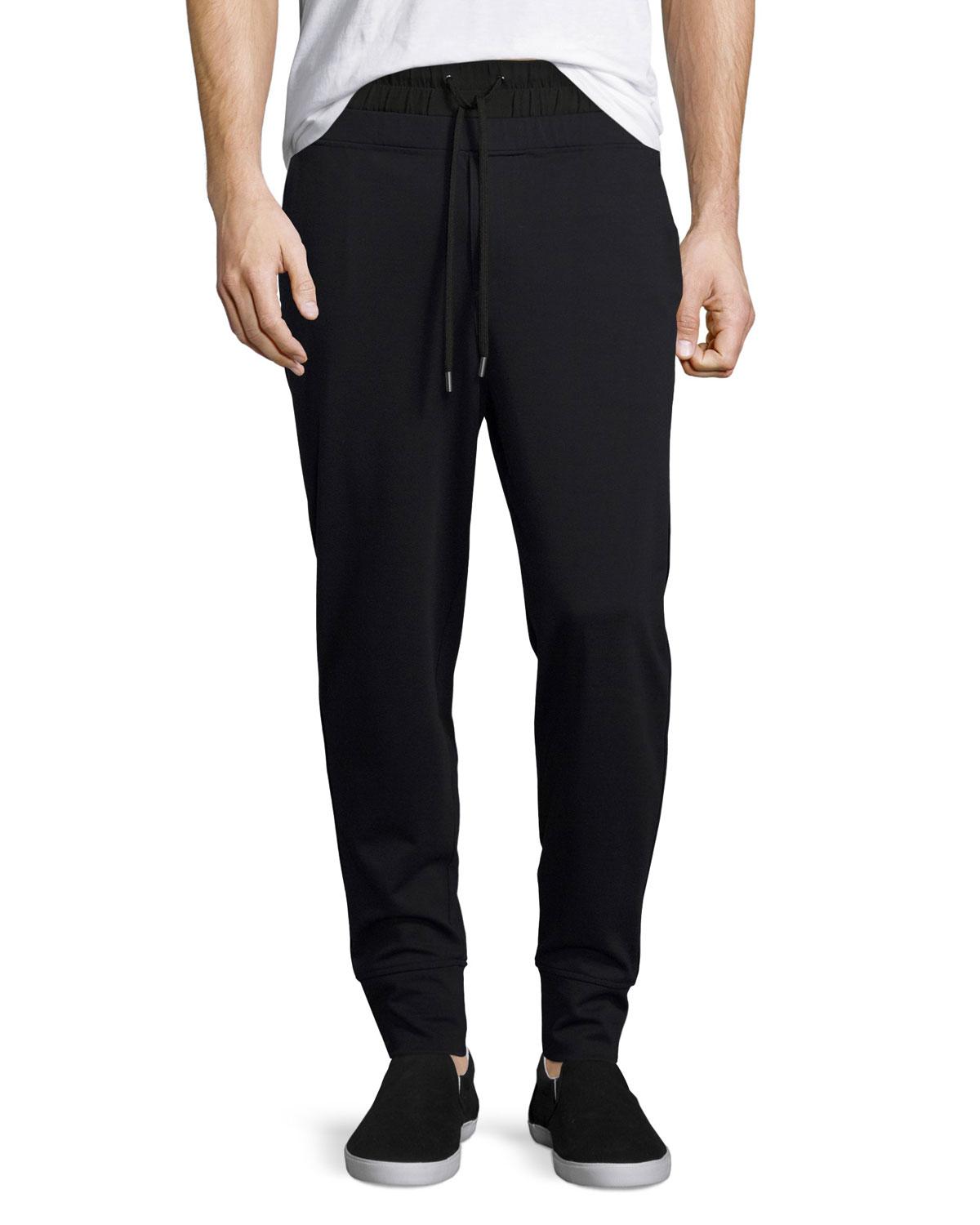 Public school Twill Ponte Double-waist Jogger Pants in Black for Men | Lyst