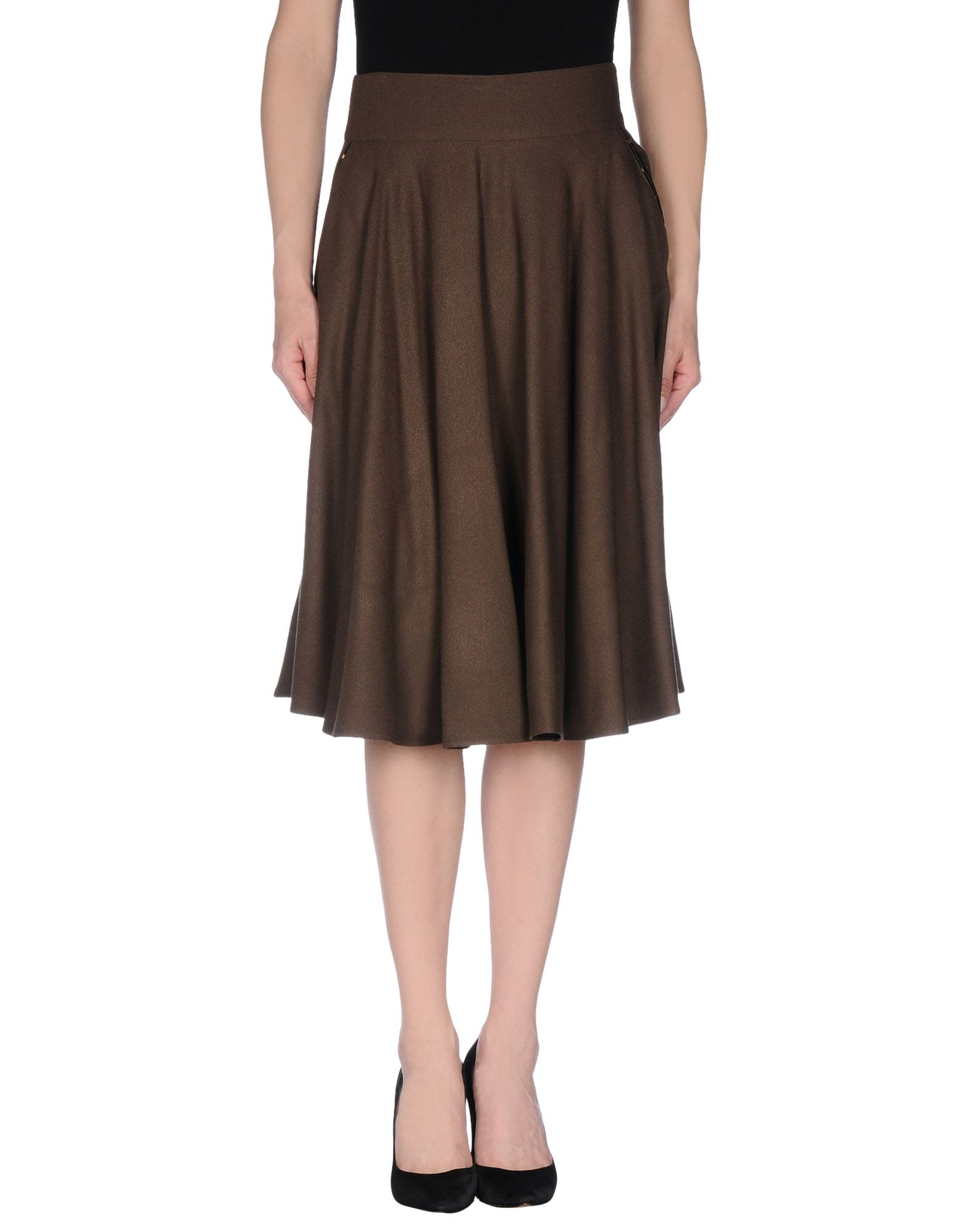 Lyst - Class Roberto Cavalli Knee Length Skirt in Brown