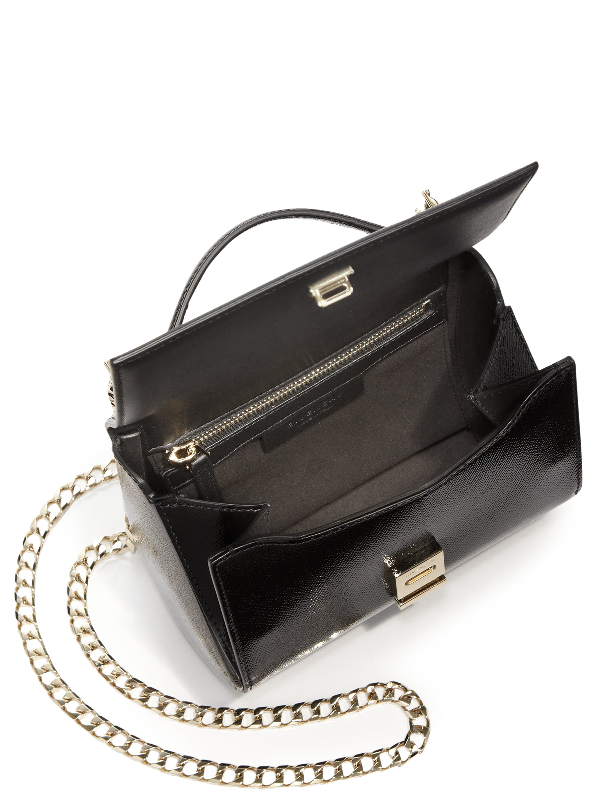 Givenchy Pandora Box Textured Leather Chain Crossbody Bag in Black Lyst