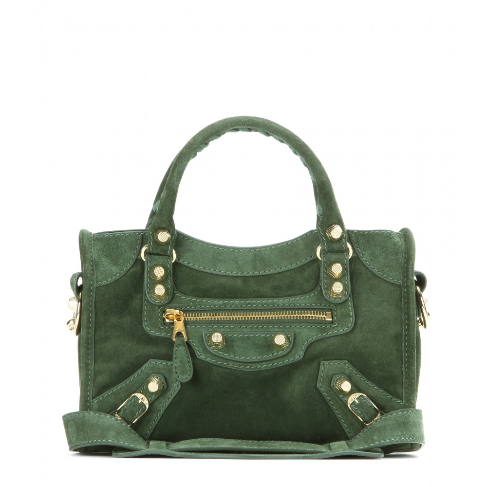 Lyst - Balenciaga Giant 12 Mini City Suede Tote in Green