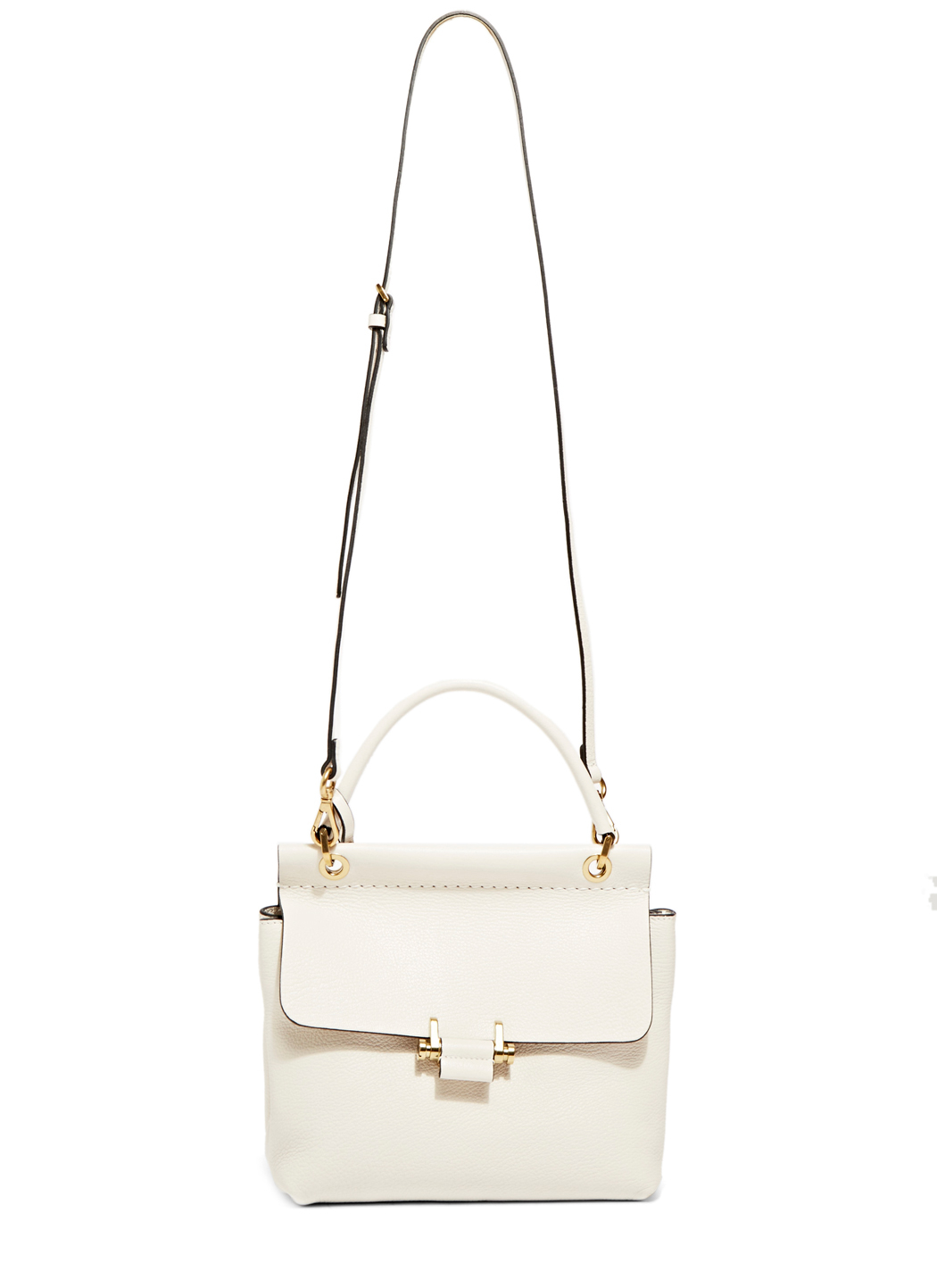 Lanvin Mini Top Handle Leather Bag in White | Lyst