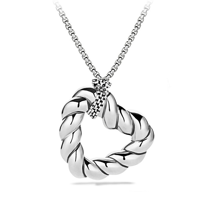 Lyst David Yurman Cable Heart Pendant Necklace In Metallic Gallery