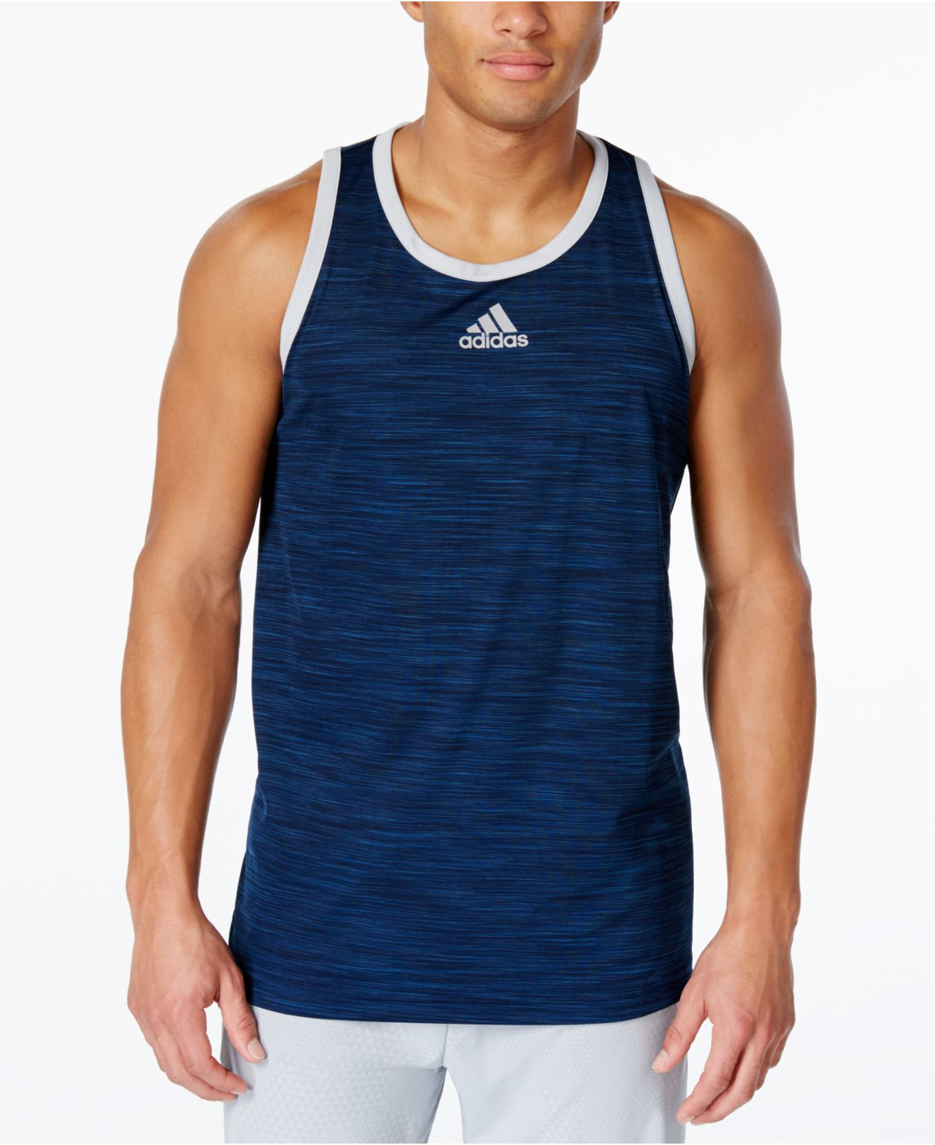 Adidas originals Men's Heathered Tank Top in Blue for Men (Navy) - Save
