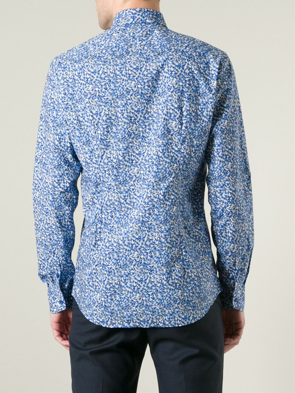 Fendi | Blue Digital Print Shirt for Men | Lyst