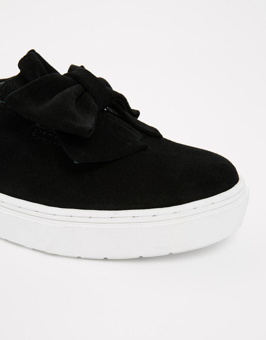 Lyst FTroupe Black Bow Slip On Trainers in Black