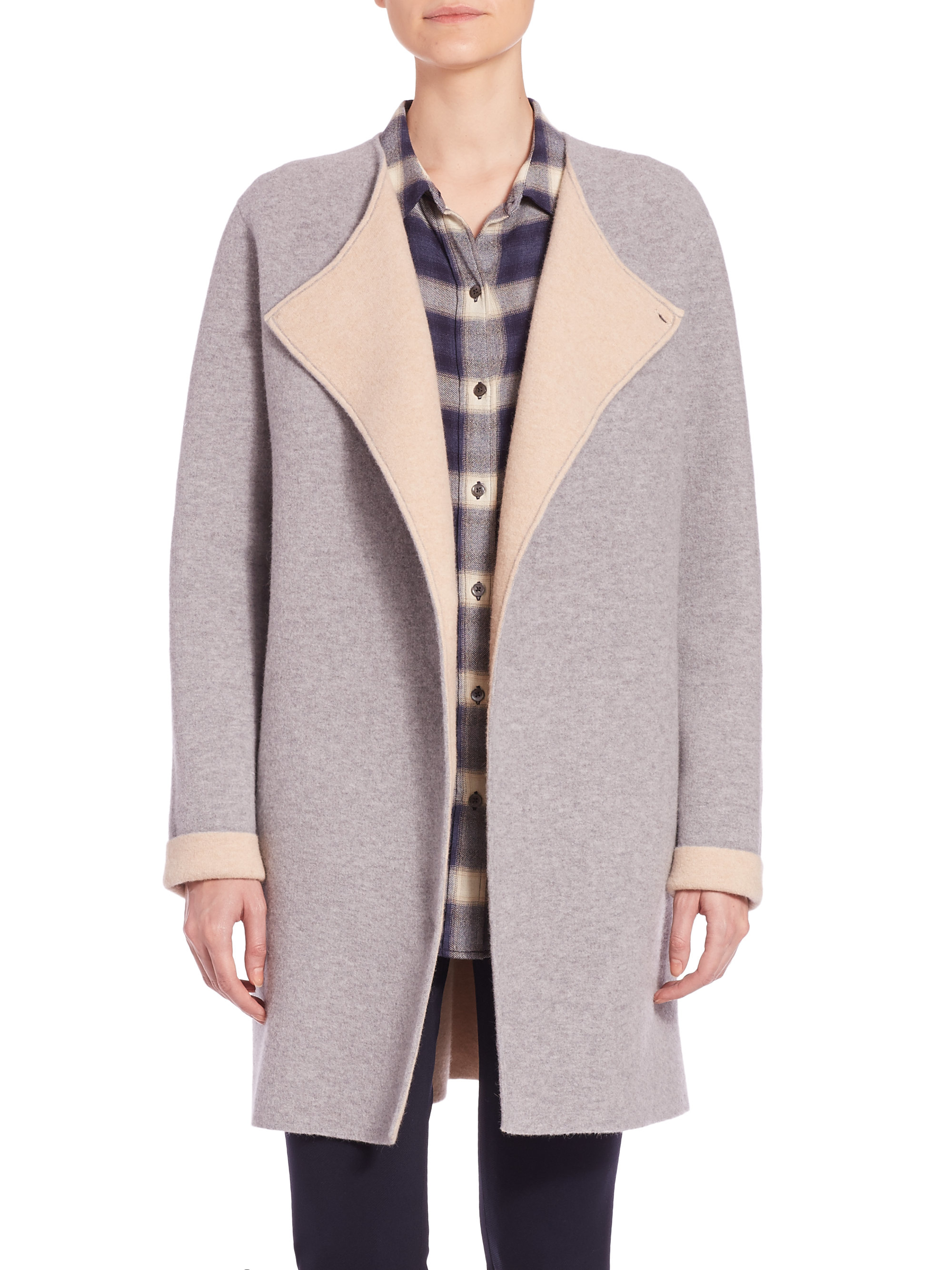 Lyst - Theory Nyma K Felt Coat in Gray