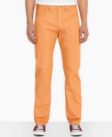 Levi's 501 Original Marigold Nat Shrinktofit Jeans in Orange for Men ...