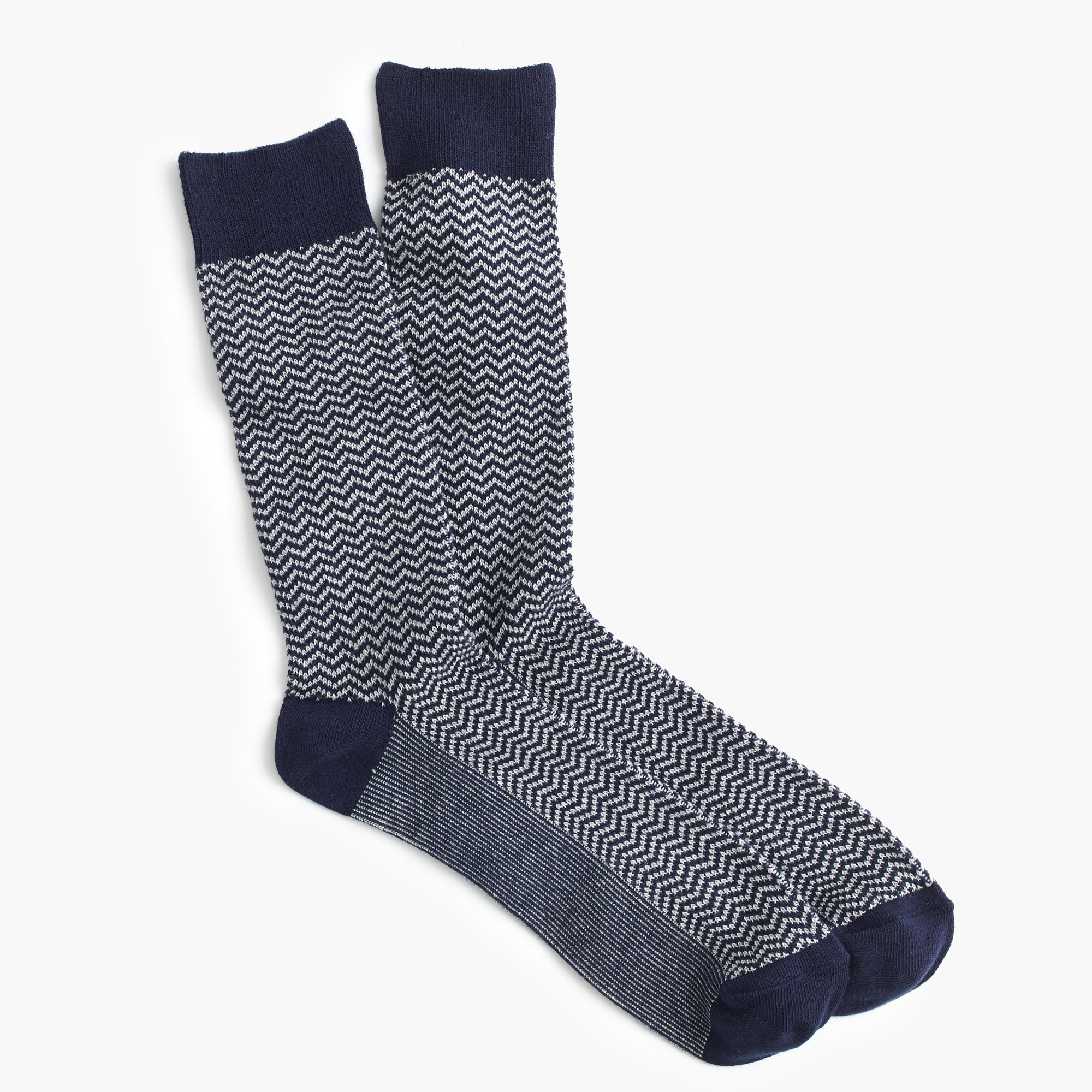 J.crew Zigzag Socks in Blue for Men (navy grey zigzag) | Lyst