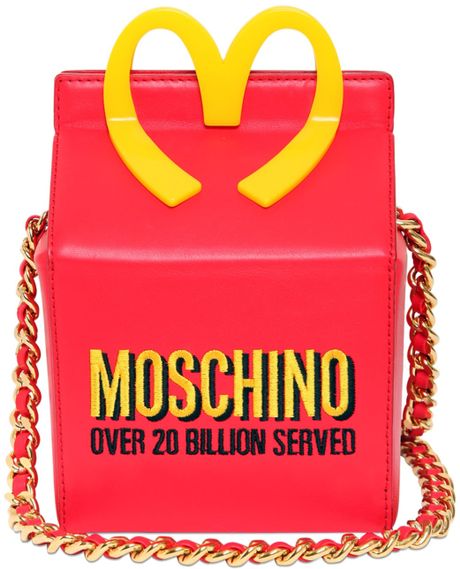 Moschino 'Over 20 Billion Served' Shoulder Bag in Red | Lyst