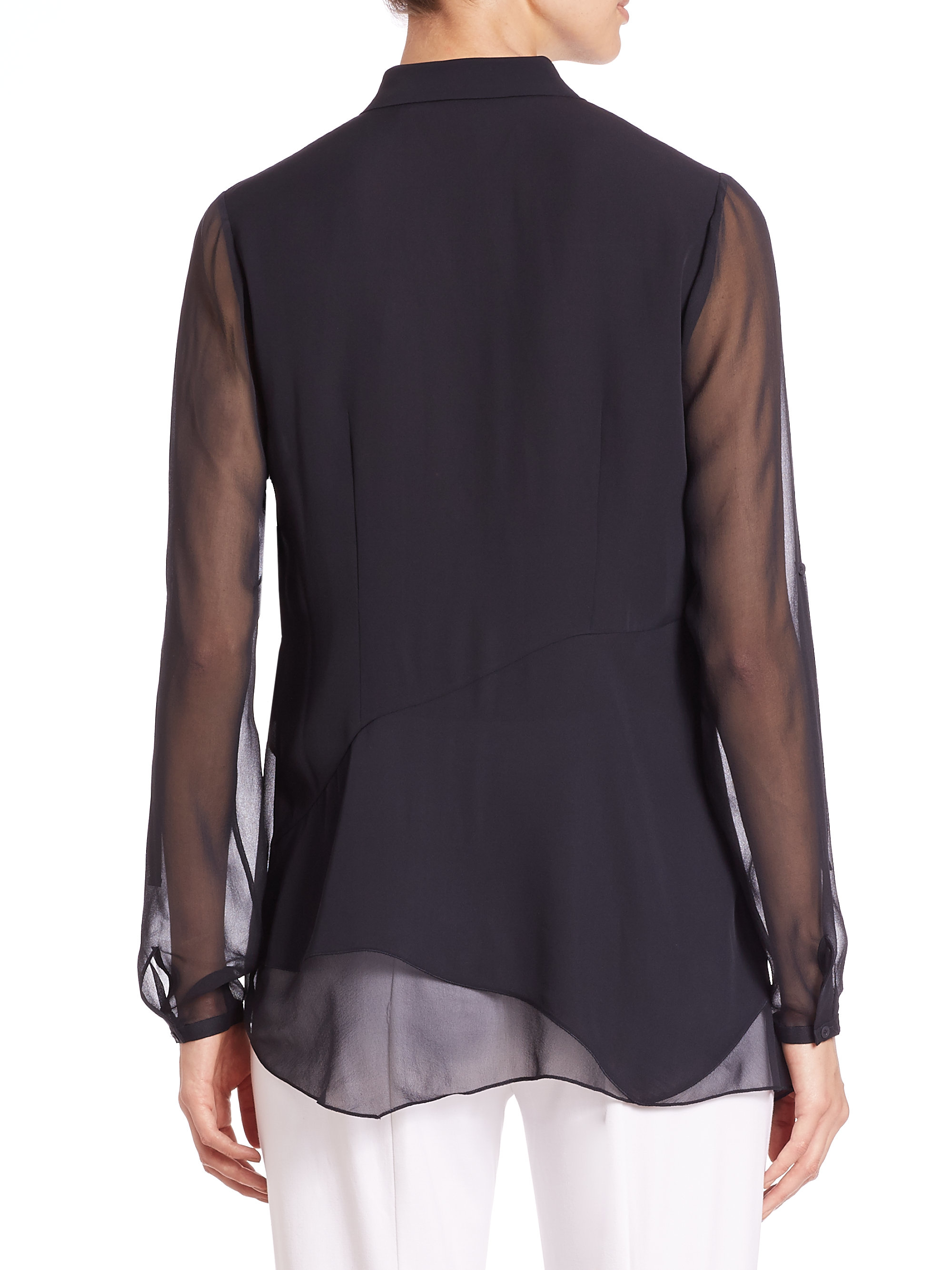 Lyst - Elie Tahari Gracelynn Silk Blouse in Blue