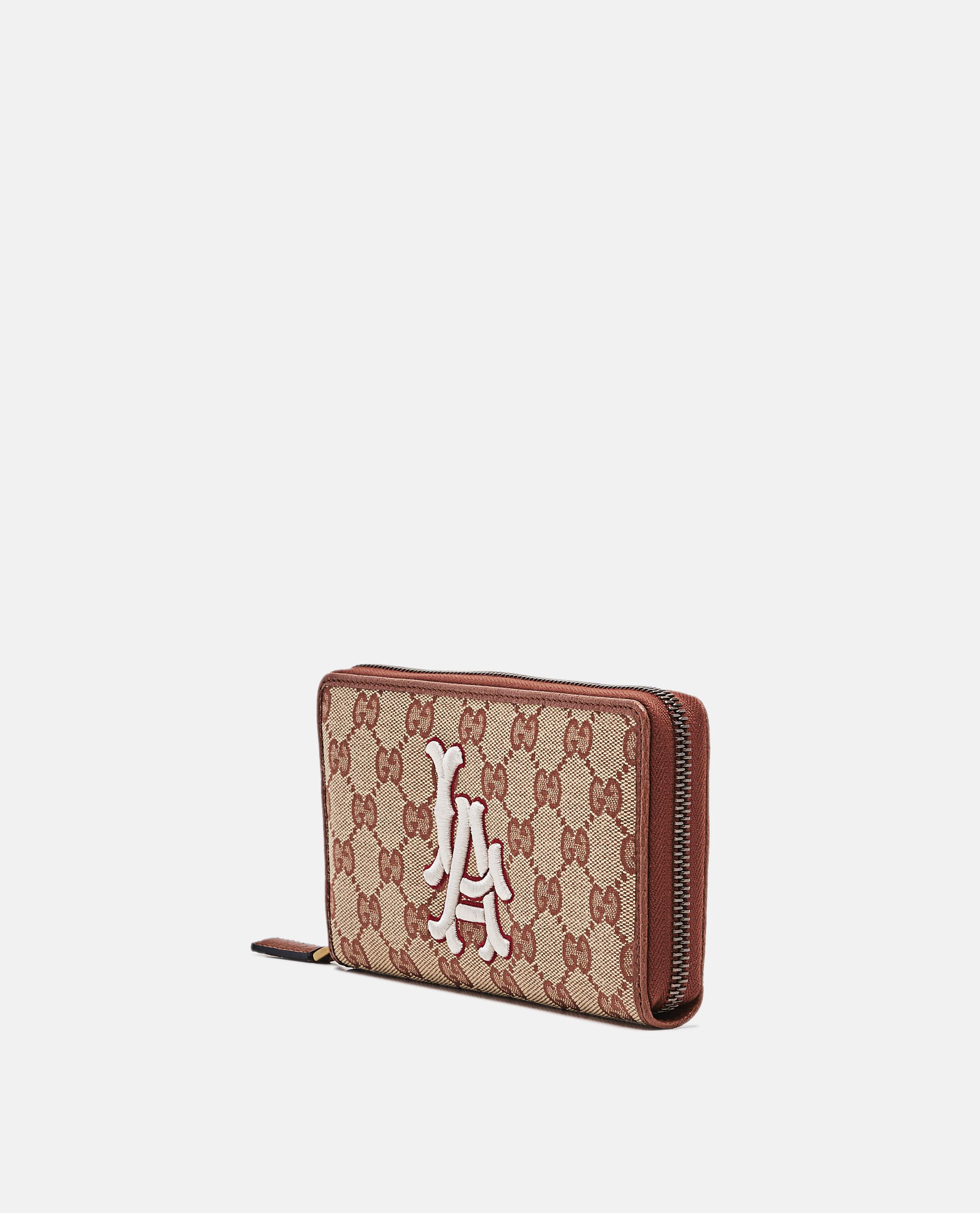 Gucci Canvas Original Gg Zip Around Wallet With La Angels Patch in Brown for Men - Lyst