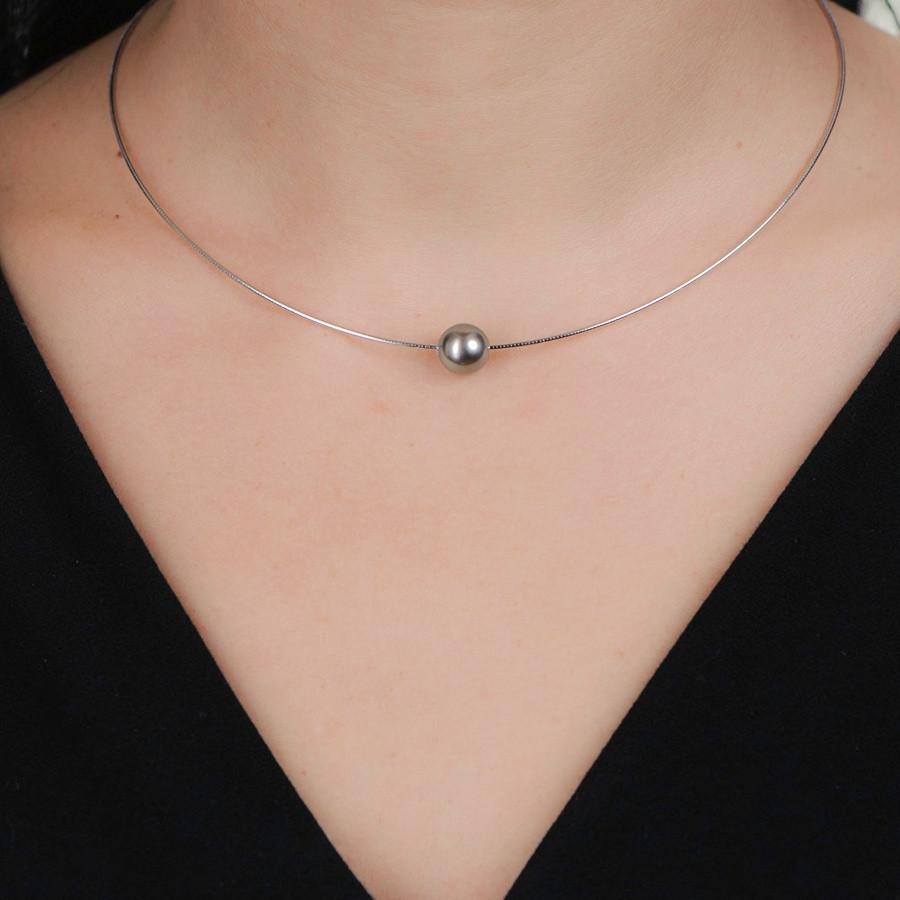 Black Co Uk Portia Single Tahitian Pearl Necklace In Lyst Single Tahitian Black Pearl Necklace Lyst View Fullscreen
