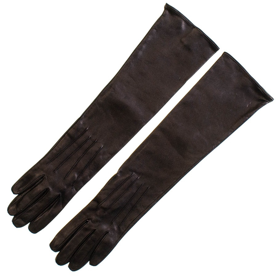 Black.co.uk Long Black Leather Gloves Silk Lined in Black Lyst