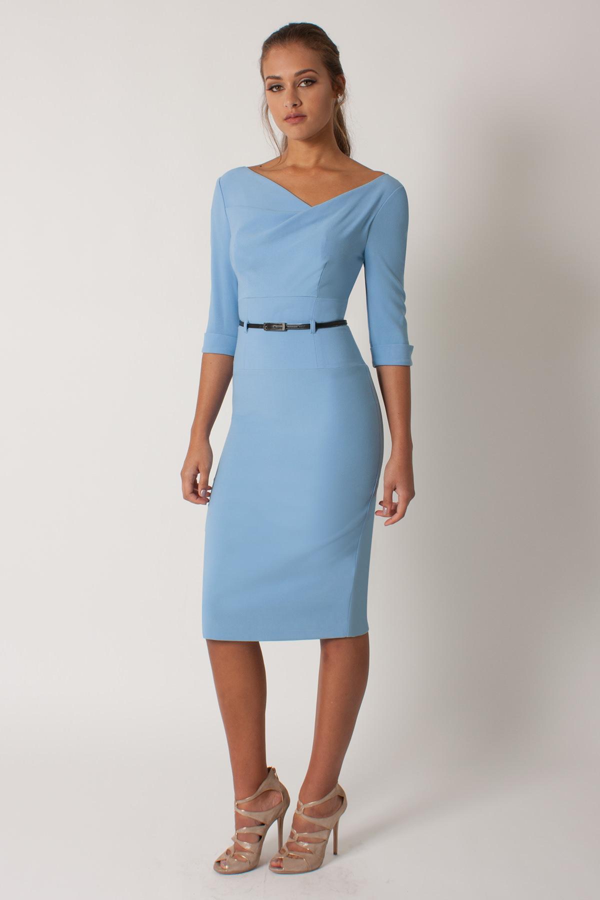 Black Halo 3 4 Slv Jackie O Dress In Blue Lyst Gallery