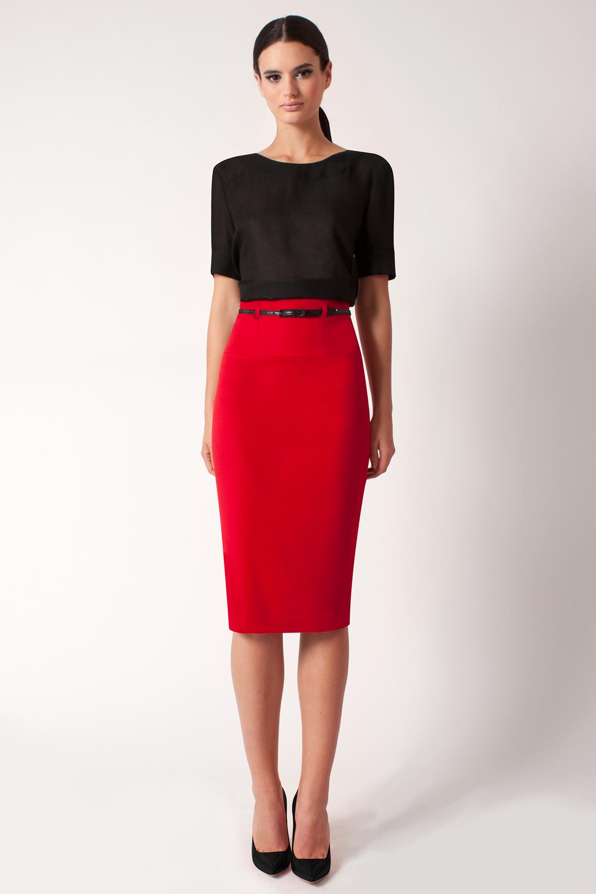 Black halo High Waist Pencil Skirt *online Exclusive* in Red | Lyst