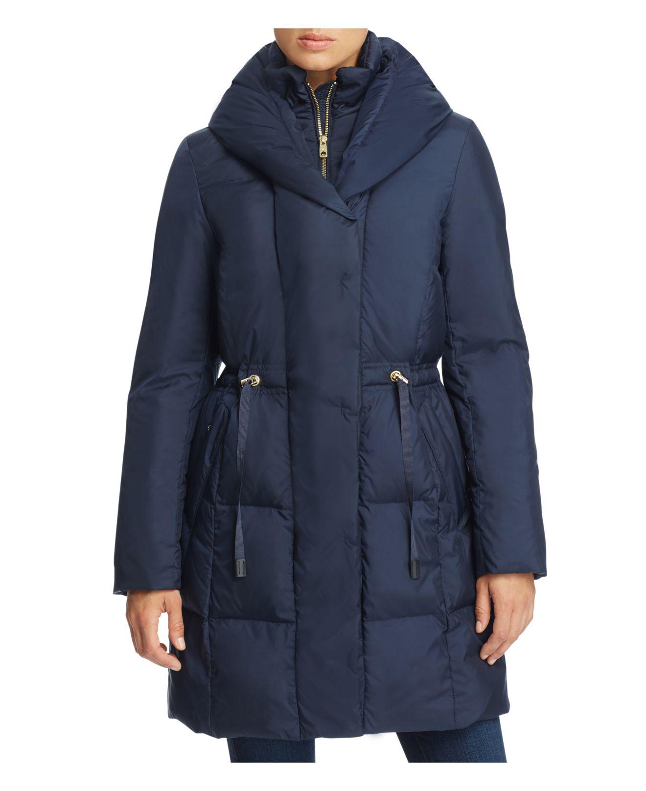 Lyst - Cole Haan Shawl Collar Coat in Blue