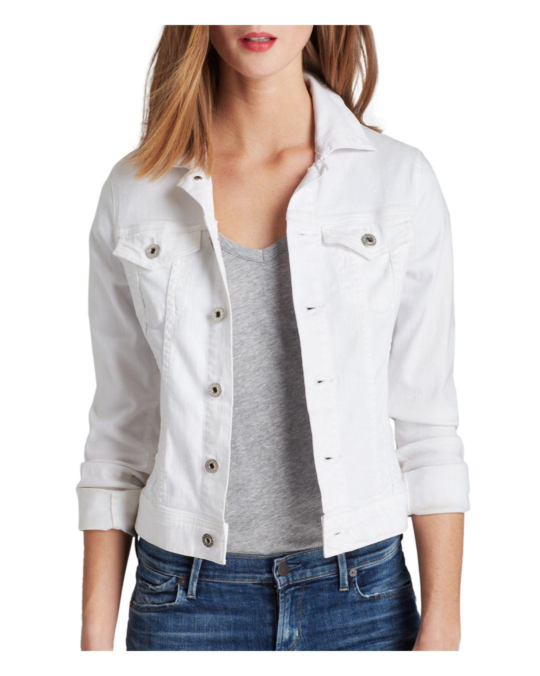 Lyst - AG Jeans Jacket - Robyn Denim in White