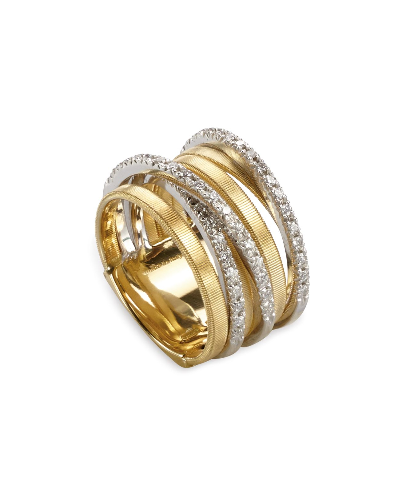 Marco bicego 18k Yellow Gold Goa Seven Row Ring With Diamonds in ...
