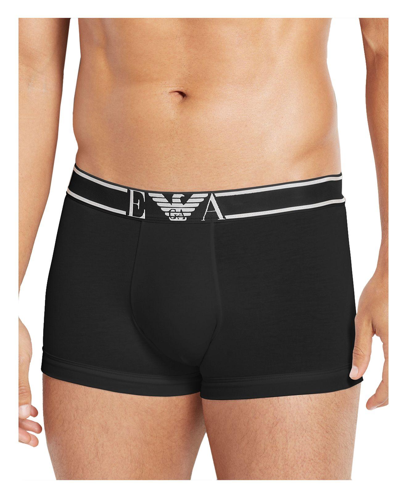 Lyst - Emporio Armani Low Rise Trunks in Black for Men