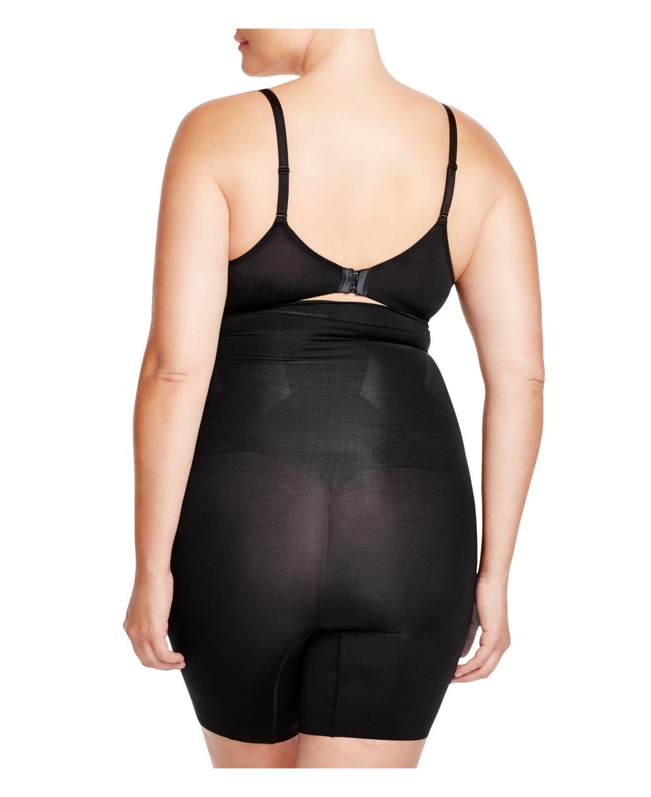 Spanx - Thinstincts - Open-Bust Mid-Thigh Bodysuit - Very Black | enamora.de