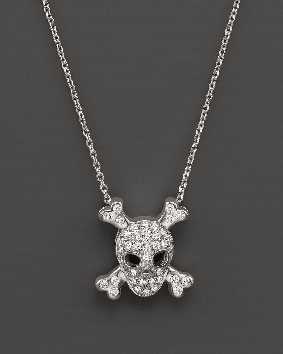 Lyst Roberto Coin 18k White Gold Diamond Skull Crossbones Gallery