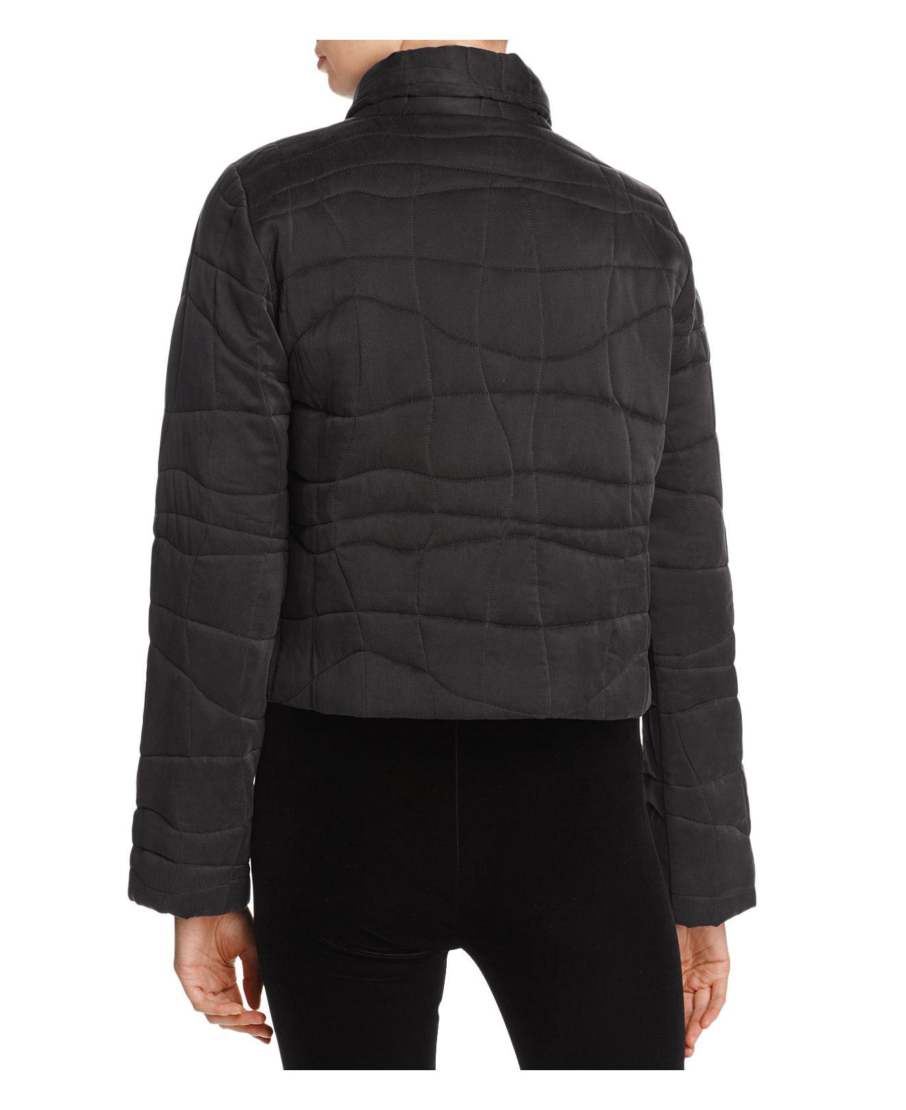 Lyst - Eileen Fisher Cropped Quilted Puffer Jacket in Black